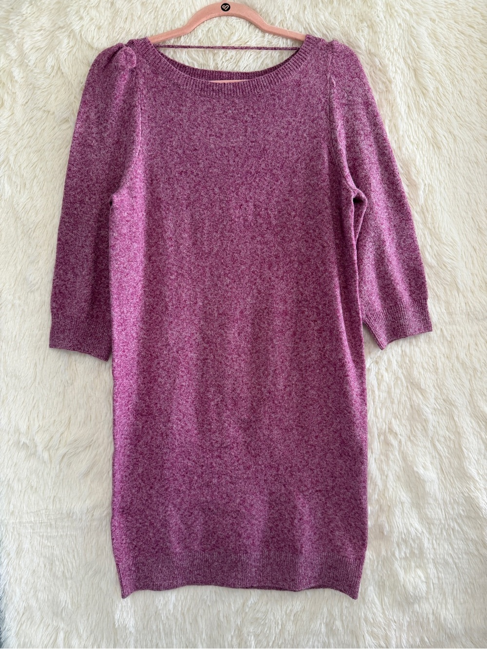 Vero Moda Womens Puff Sleeve Boatneck Sweater Dress Size XS Pink Stretch Fall